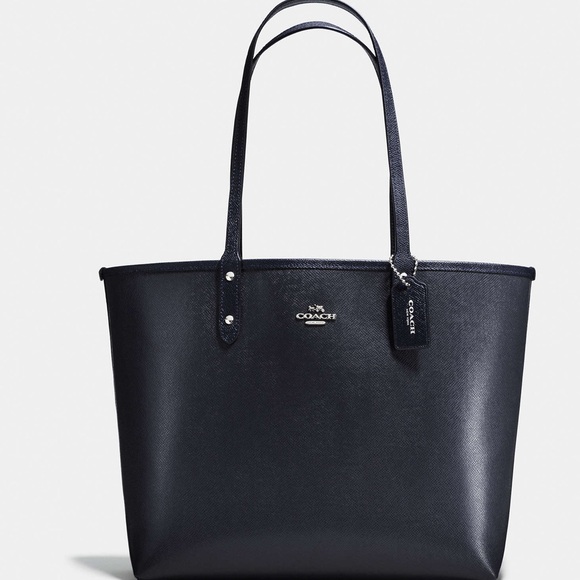 Coach Black Leather Tote Bag - Picture 2 of 4